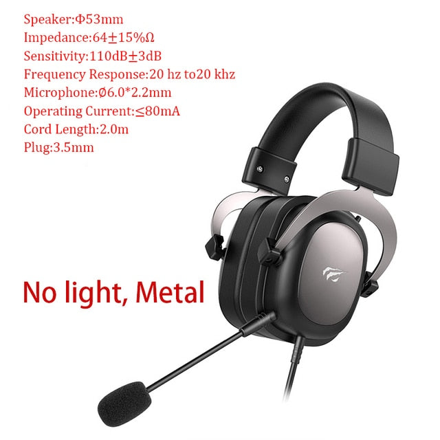 HAVIT H2002d Wired Headset Gamer PC 3.5mm PS4 Headsets Surround Sound & HD Microphone Gaming Overear Laptop Tablet Gamer arcade y mandos